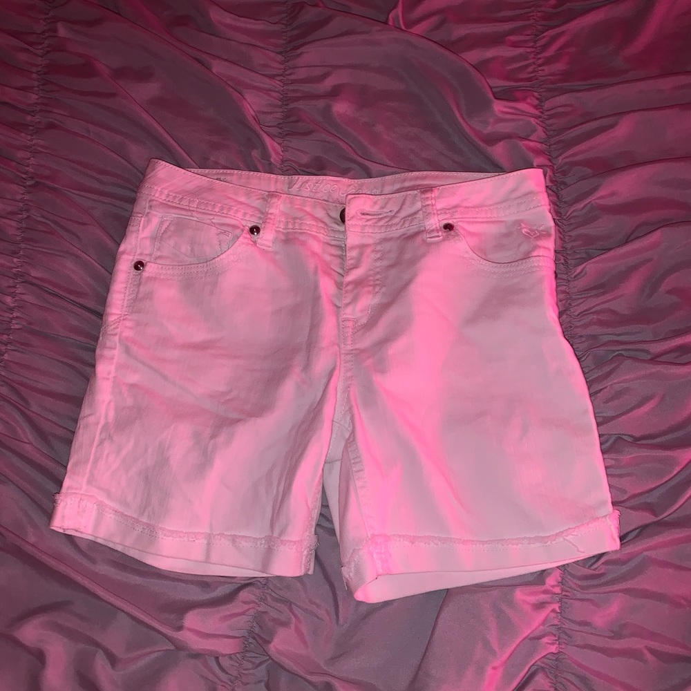 white Justice shorts!